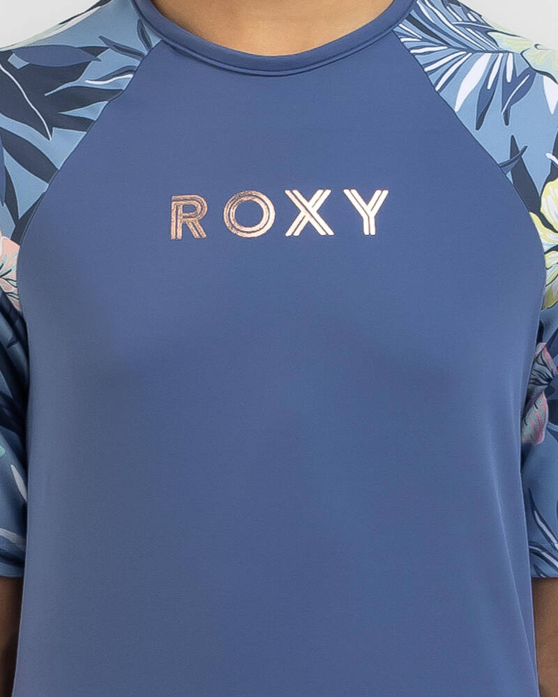 Roxy Girls' Sporty Spirit Short Sleeve Rash Vest for Womens