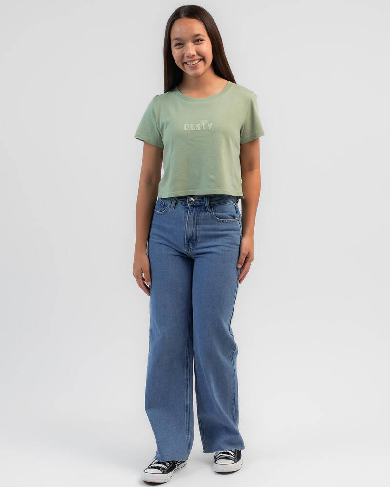 Rusty Girls' Palm Cropped T-Shirt for Womens