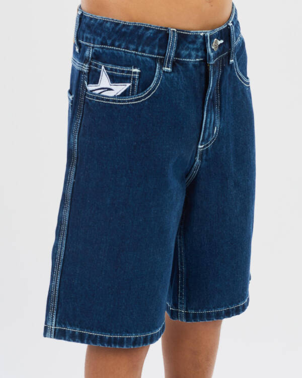 Boys' Medina Script Denim Shorts