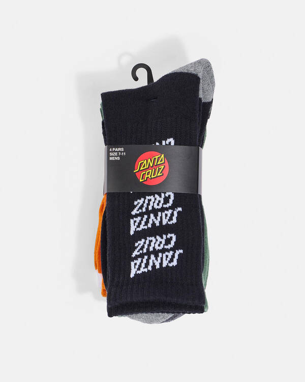 Santa Cruz Stack Repeat Crew Socks 4 Pack for Mens