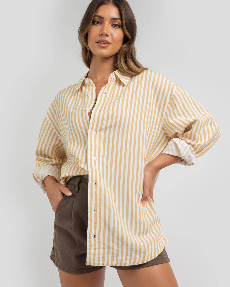 Rhythm Elmer Stripe Oversized Shirt for Womens