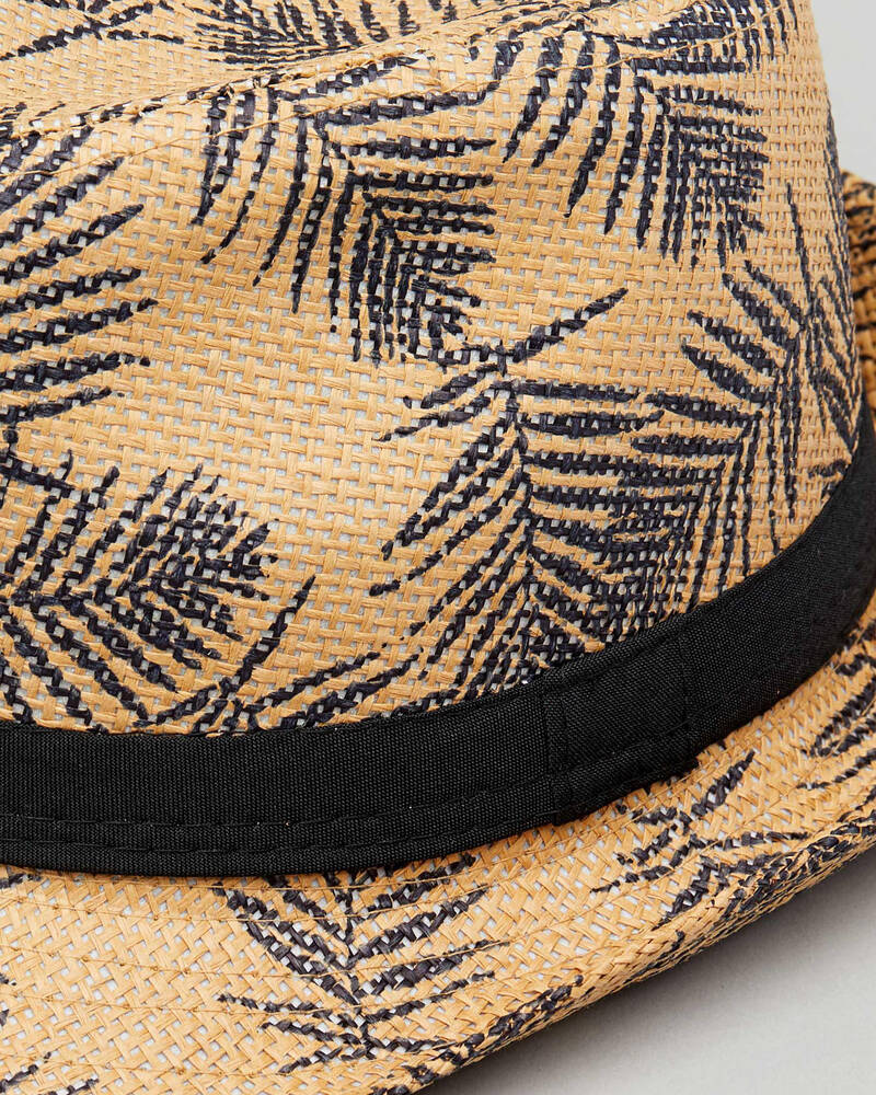 Lucid Foliage Straw Fedora for Mens image number null