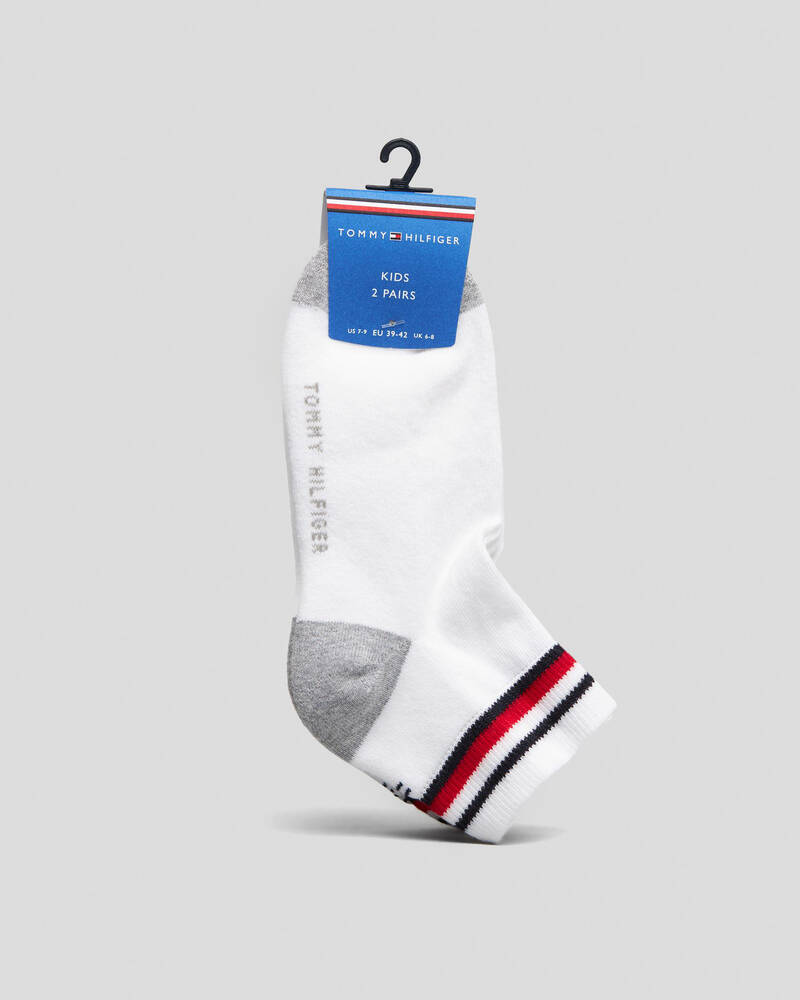 Tommy Hilfiger Boys' Iconic Sports Quarter Crew Socks 2 Pack for Mens
