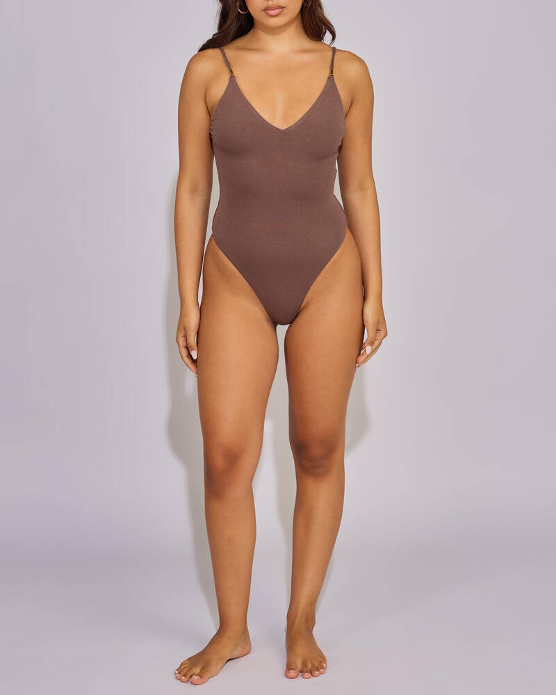 Mooloola Basic V Neck Bodysuit for Womens