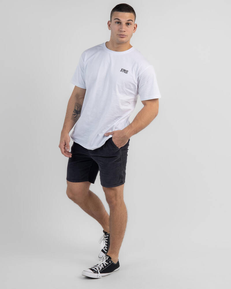 Silent Theory Cord Shorts In Washed Black - Fast Shipping & Easy ...