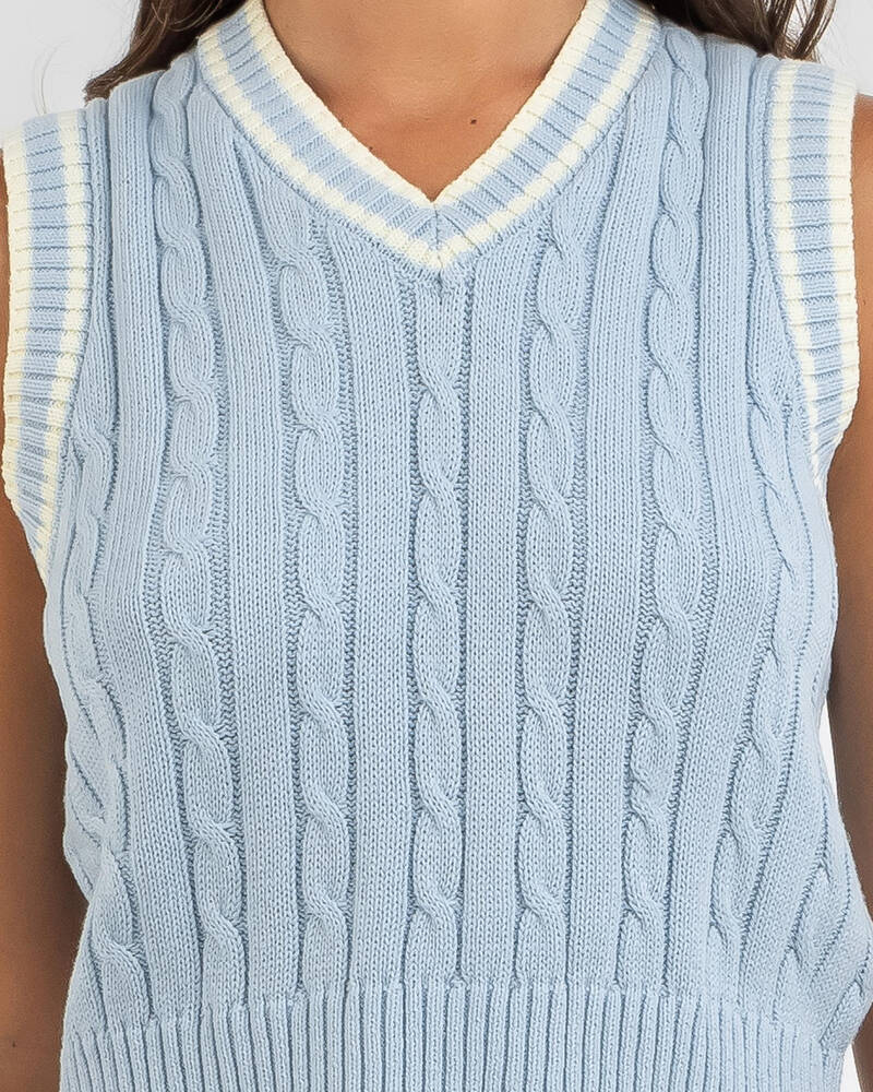 Ava And Ever Science Club Cable Knit Vest for Womens