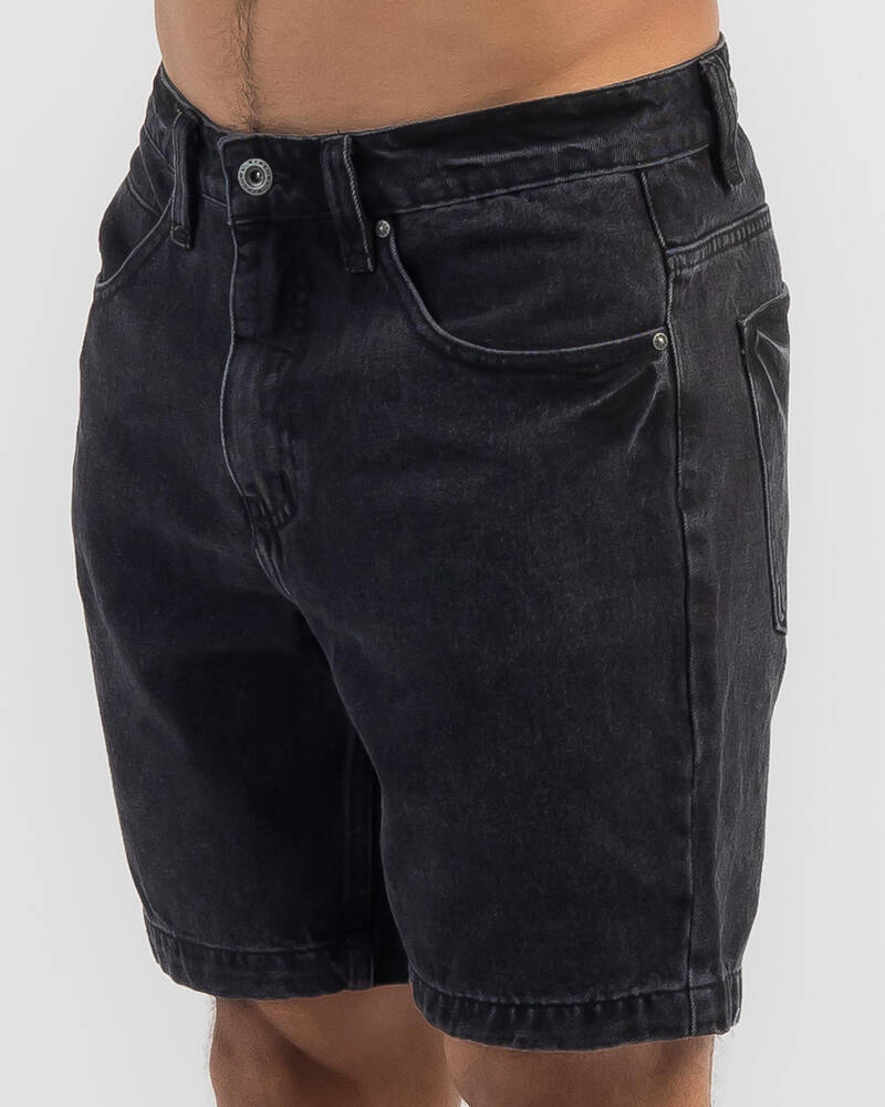 Rip Curl Washed Black Denim Walk Shorts for Mens