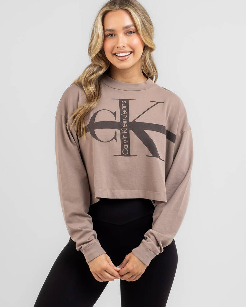 Calvin Klein Monologo Long Sleeve T-Shirt for Womens