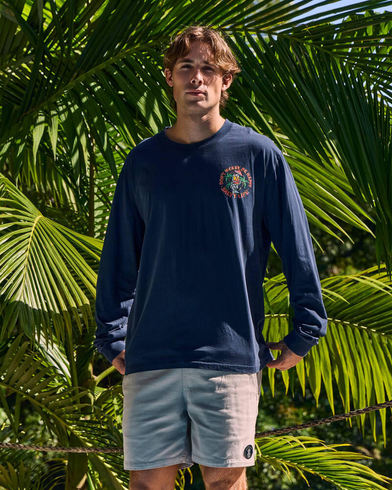 Salty Life Don't Worry Long Sleeve T-Shirt for Mens