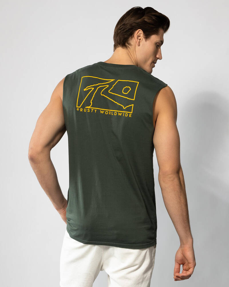 Rusty Boxed Out Muscle Tank for Mens