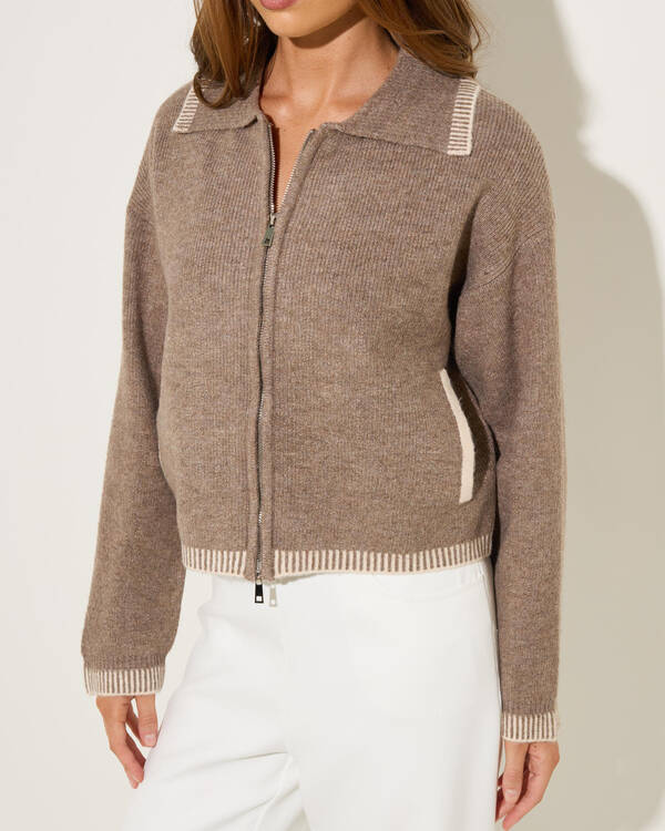 Ava And Ever Neon Zip Knit Jumper for Womens