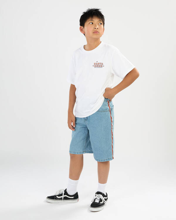 Santa Cruz Boys' Fisheye Strip Denim Shorts for Mens