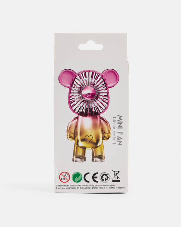 Get It Now USB Plated Bear Hand Fan for Unisex