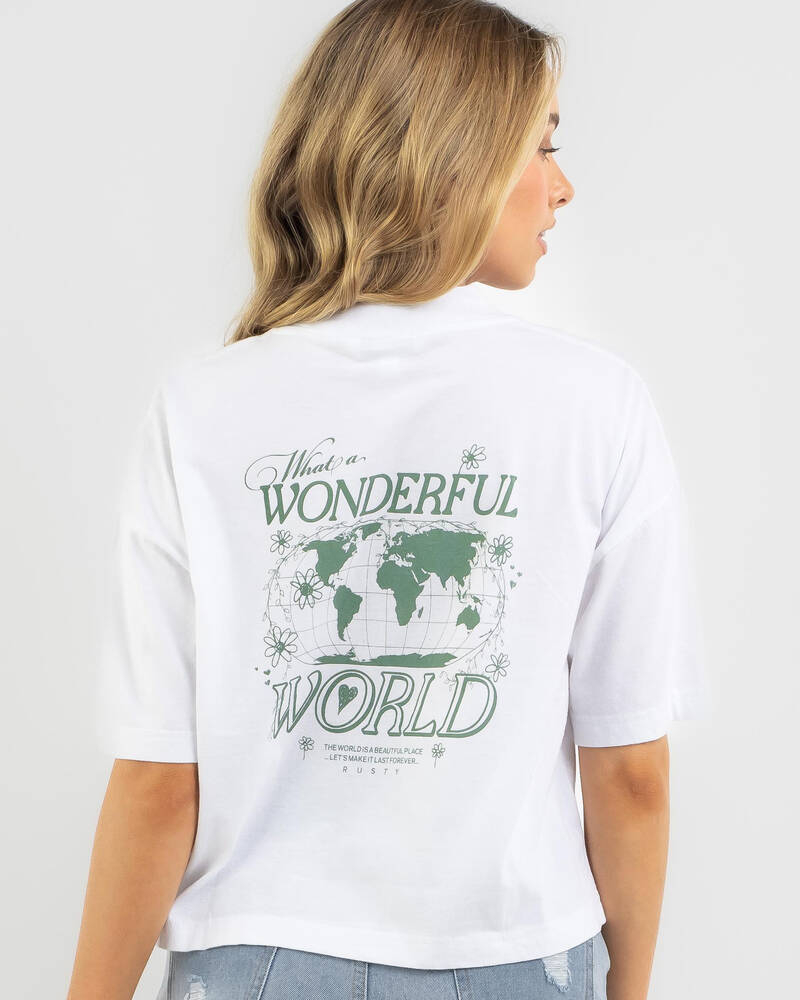 Rusty Wonderful World Relaxed T-Shirt for Womens