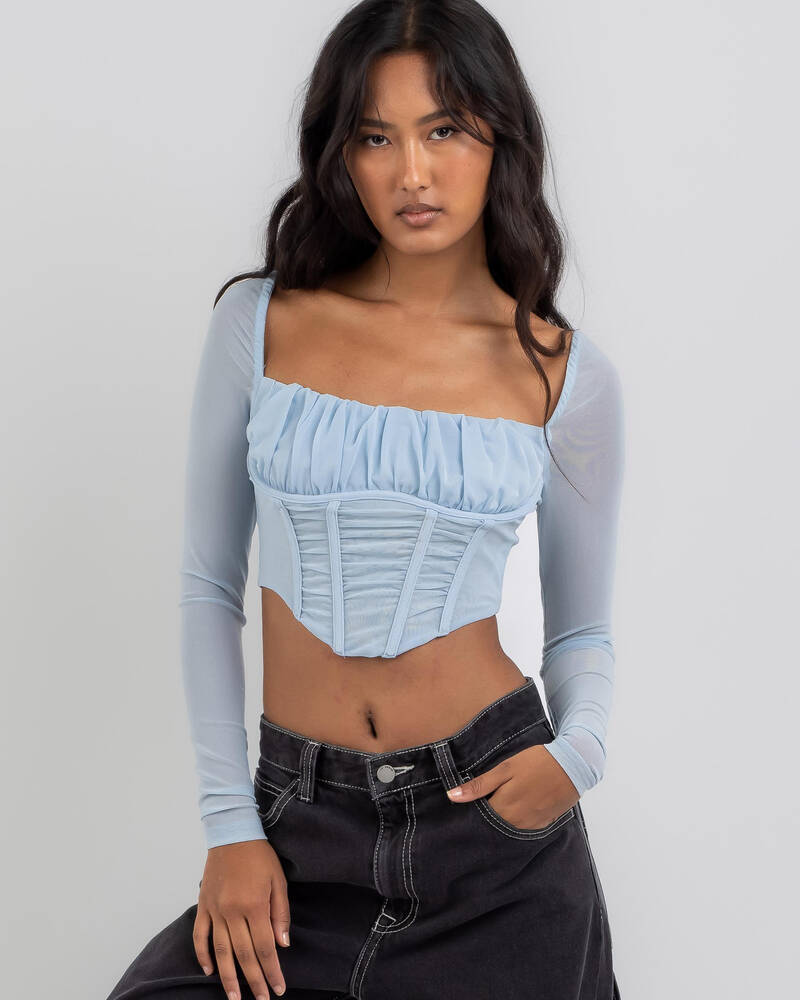 Ava And Ever Be Sweet Long Sleeve Corset Top for Womens