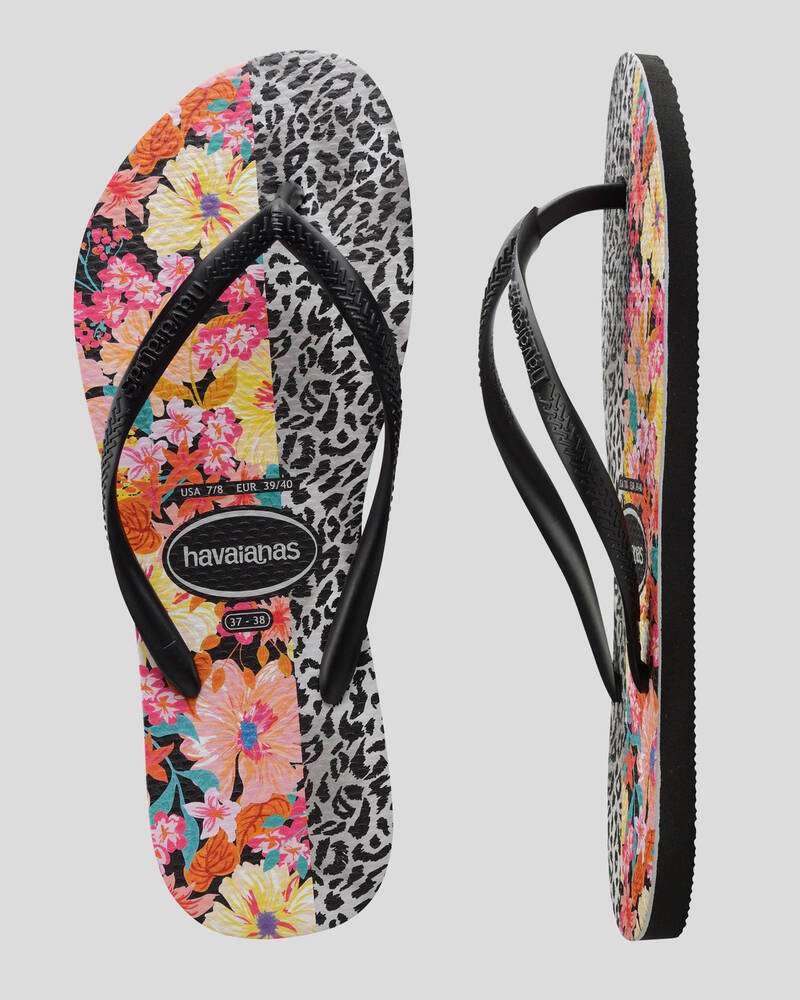 Havaianas Slim Print Mixed Thongs for Womens