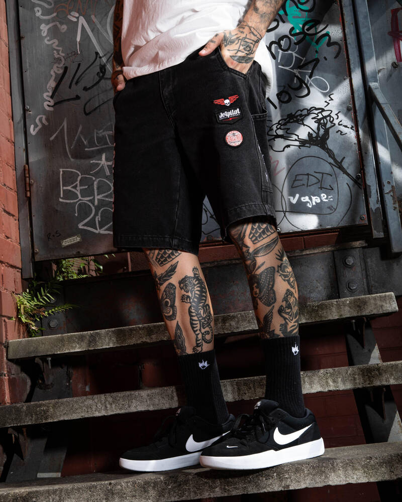 Jetpilot Denim Carpenter Shorts for Mens