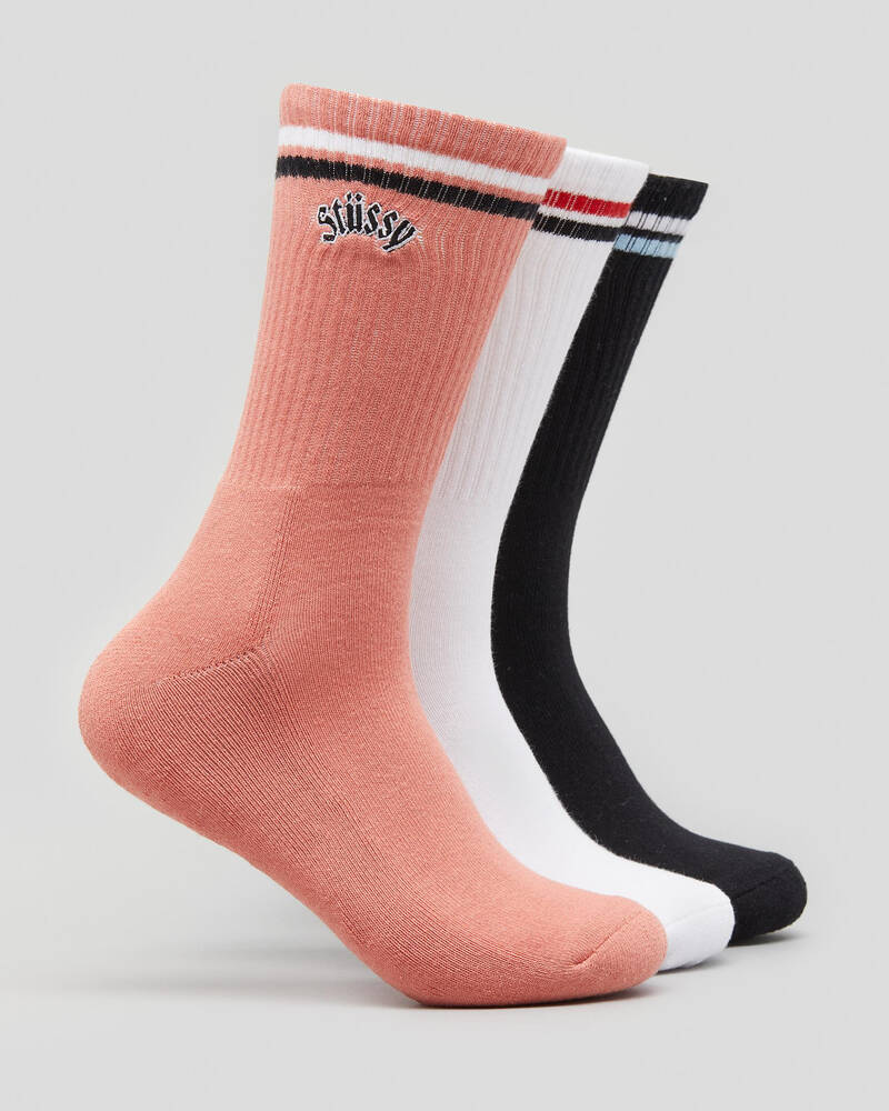 Stussy Stripe Socks 3 Pack for Mens