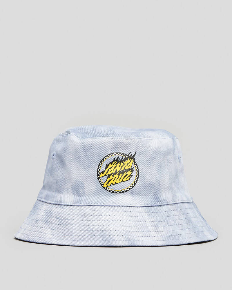 Santa Cruz Boys' Checked Ringed Flamed Dot Revo Bucket Hat for Mens