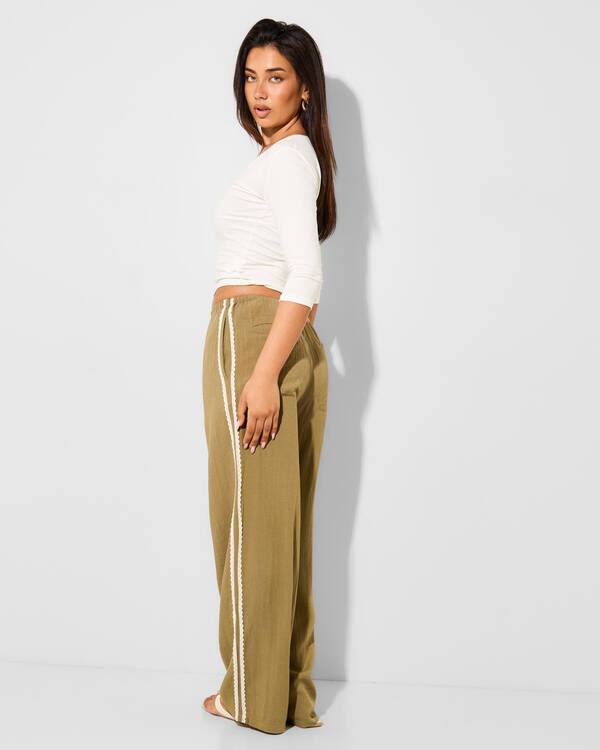 Rhythm Linen Lace Pants for Womens