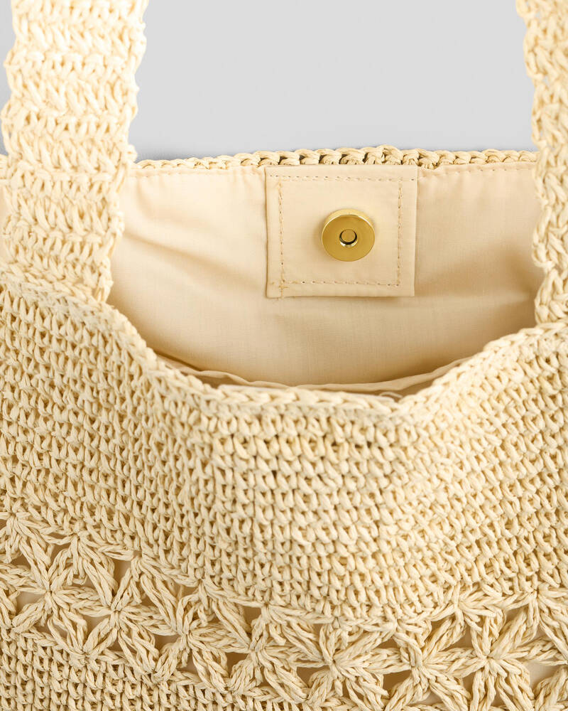 Carve Palm Cove Straw Beach Bag for Womens