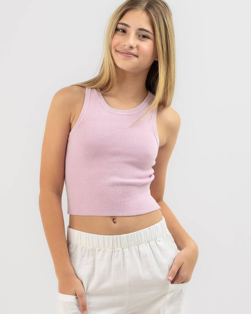 Mooloola Girls' Basic Racer Back Knit Top for Womens
