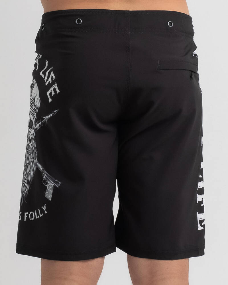 Salty Life Black Beard Board Shorts for Mens