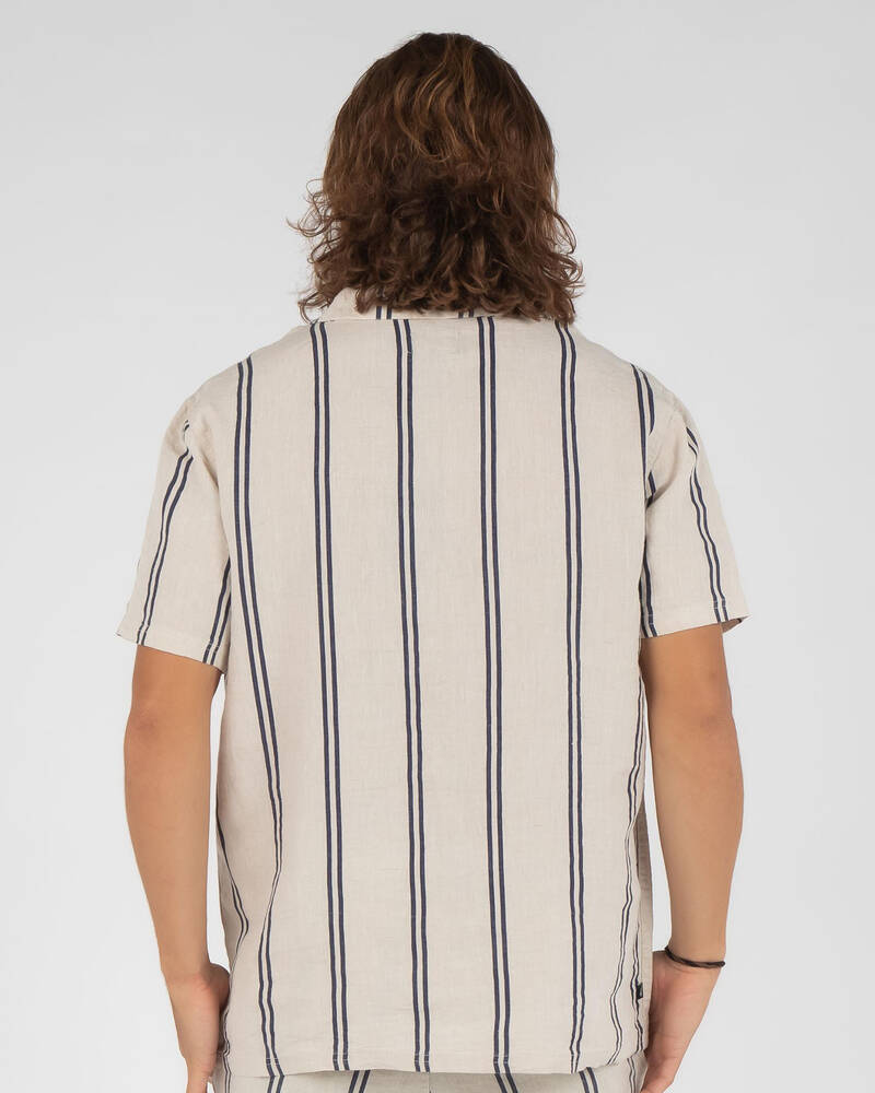 Stussy Stripe Linen Shirt for Mens