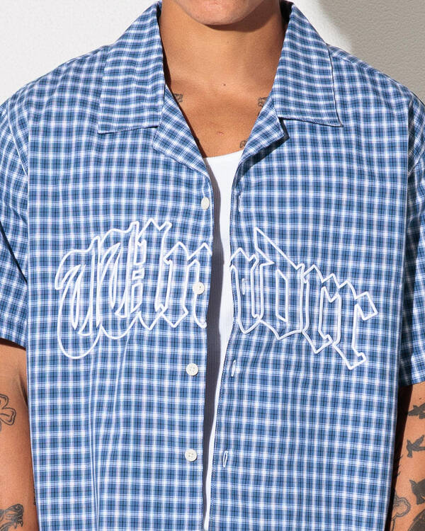 Wndrr Return Check Short Sleeve Shirt for Mens