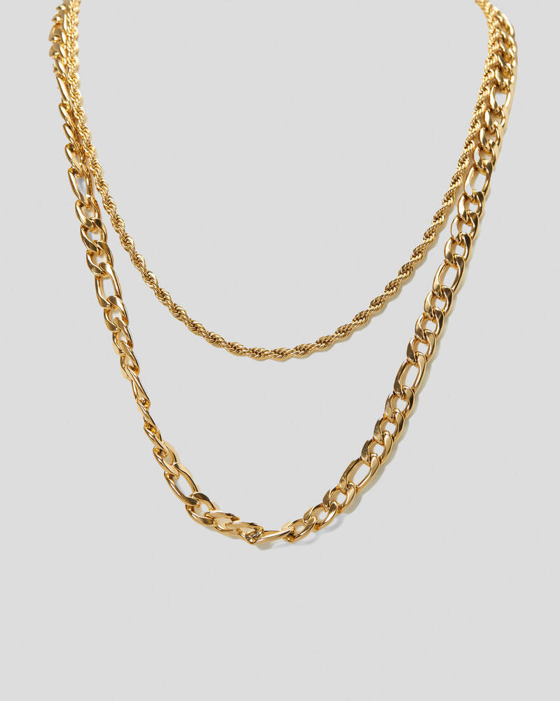 REPUBLIK Gold Combo Chain Necklace for Mens