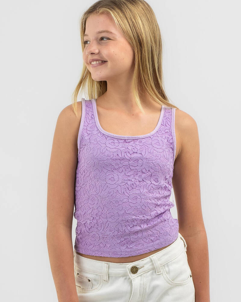 Ava And Ever Girls' Basic Lace Scoop Neck Tank Top for Womens