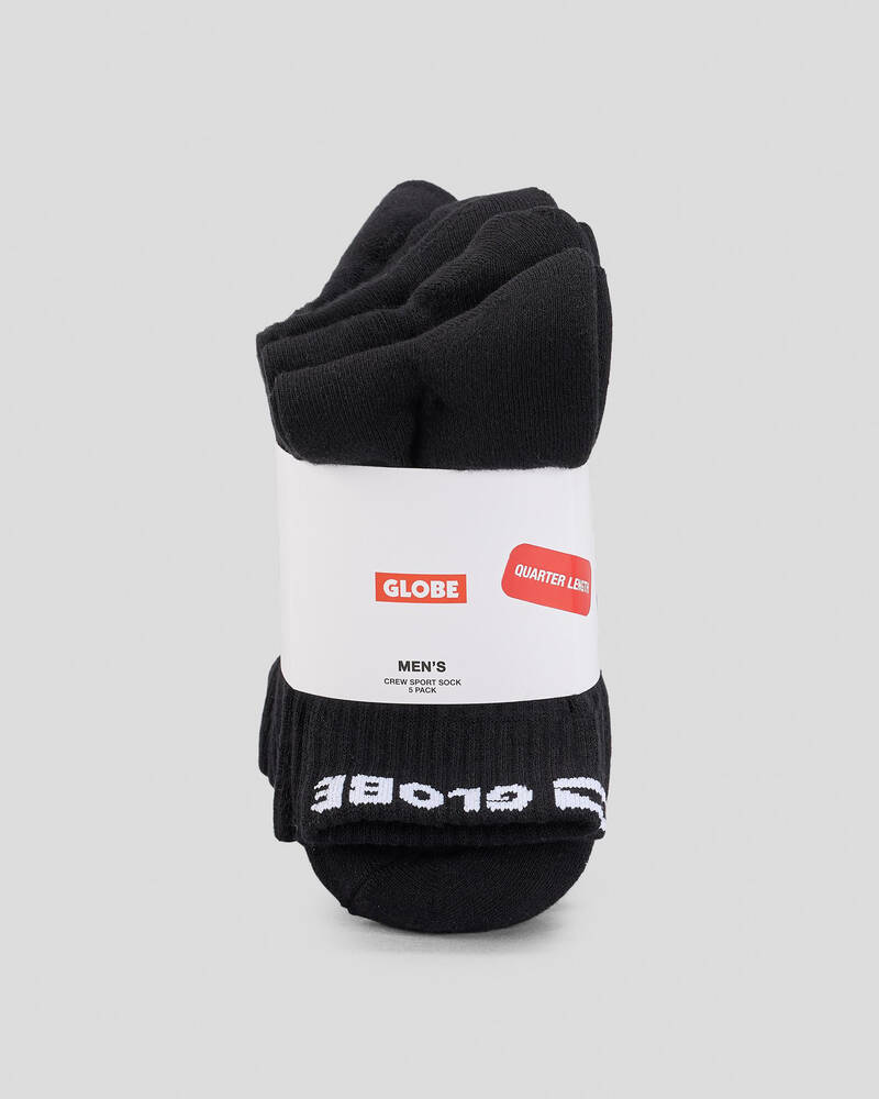 Globe Blackout Quater Crew Socks 5 Pack for Mens