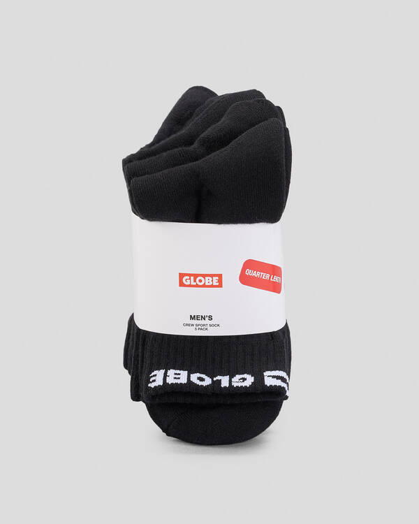 Globe Blackout Quater Crew Socks 5 Pack for Mens