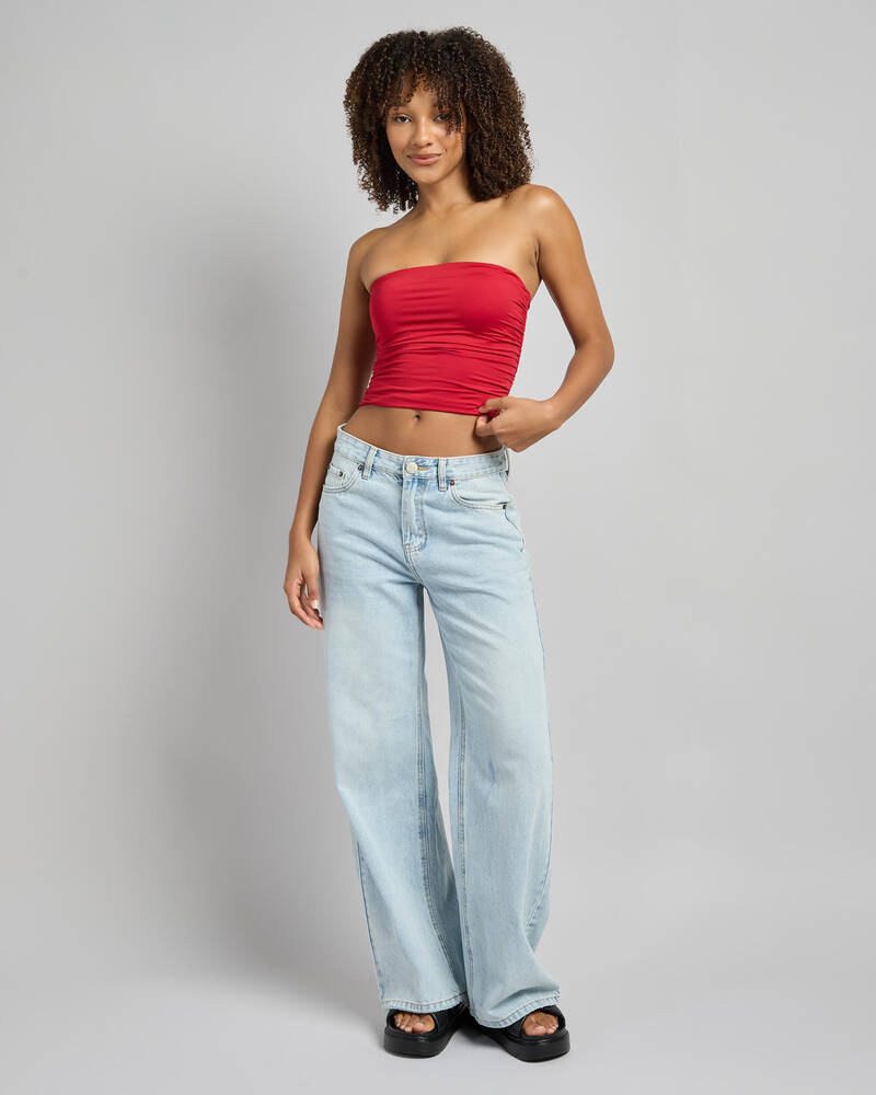 Ava And Ever Basic Ruche Tube Top for Womens