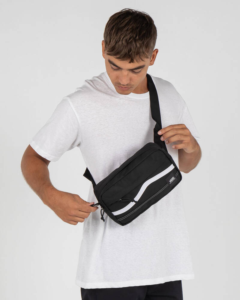 Shop Vans Construct Cross Body Bag In Black/ White Fast Shipping