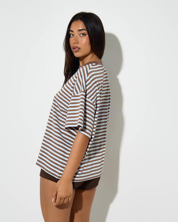 Mooloola Jordie Striped Short Sleeve T-Shirt for Womens