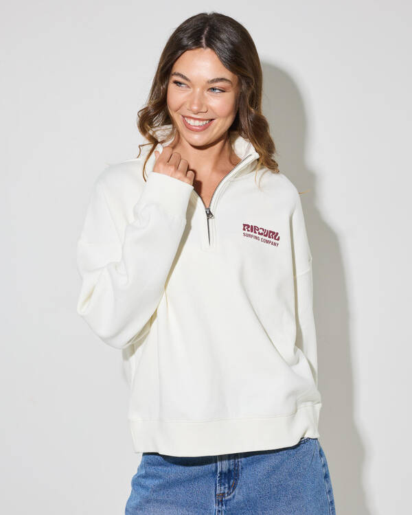 Rip Curl Surf Puff 1/4 Zip Sweatshirt for Womens
