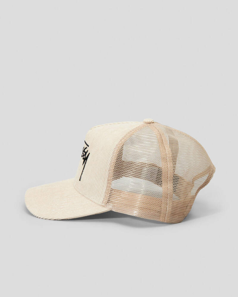 Stussy Stock Cord Trucker Cap for Womens