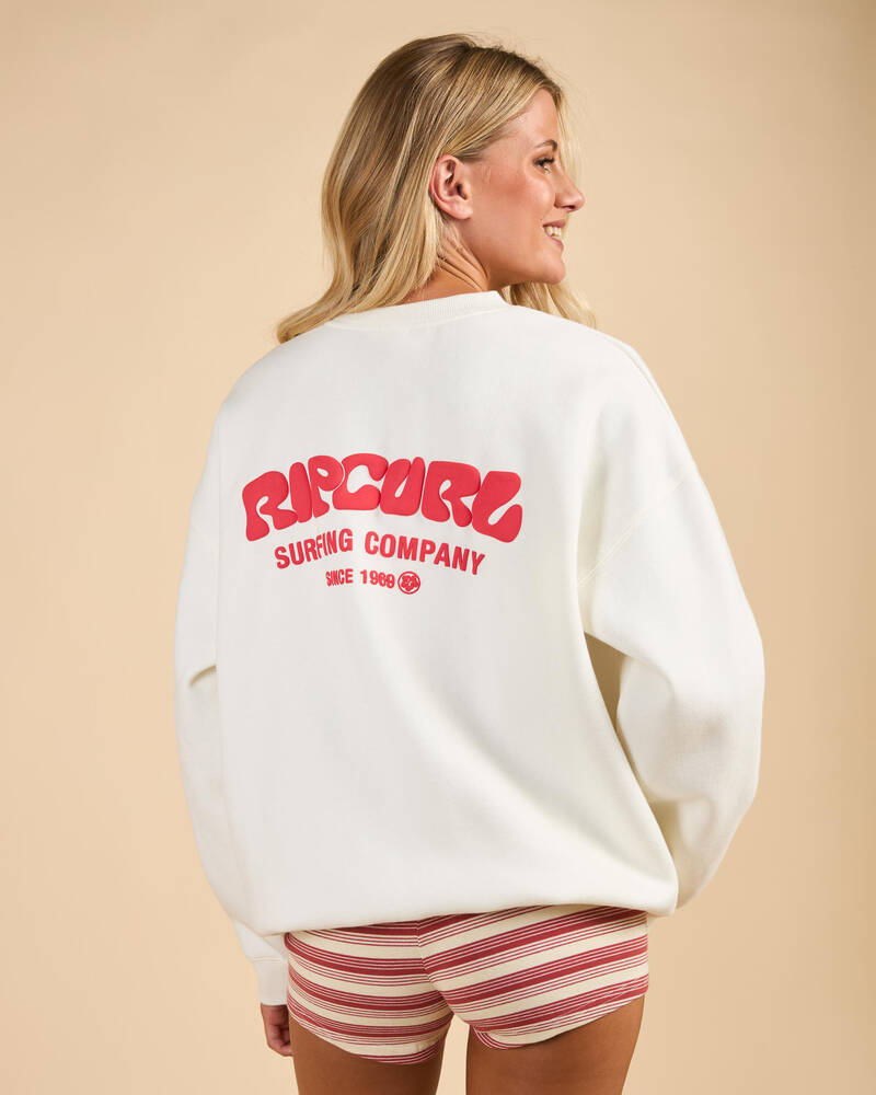 Rip Curl Surf Puff Heritage Crewneck Sweatshirt for Womens