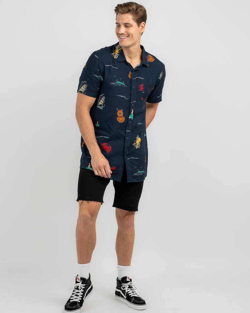 Salty Life Nautical Short Sleeve Shirt for Mens