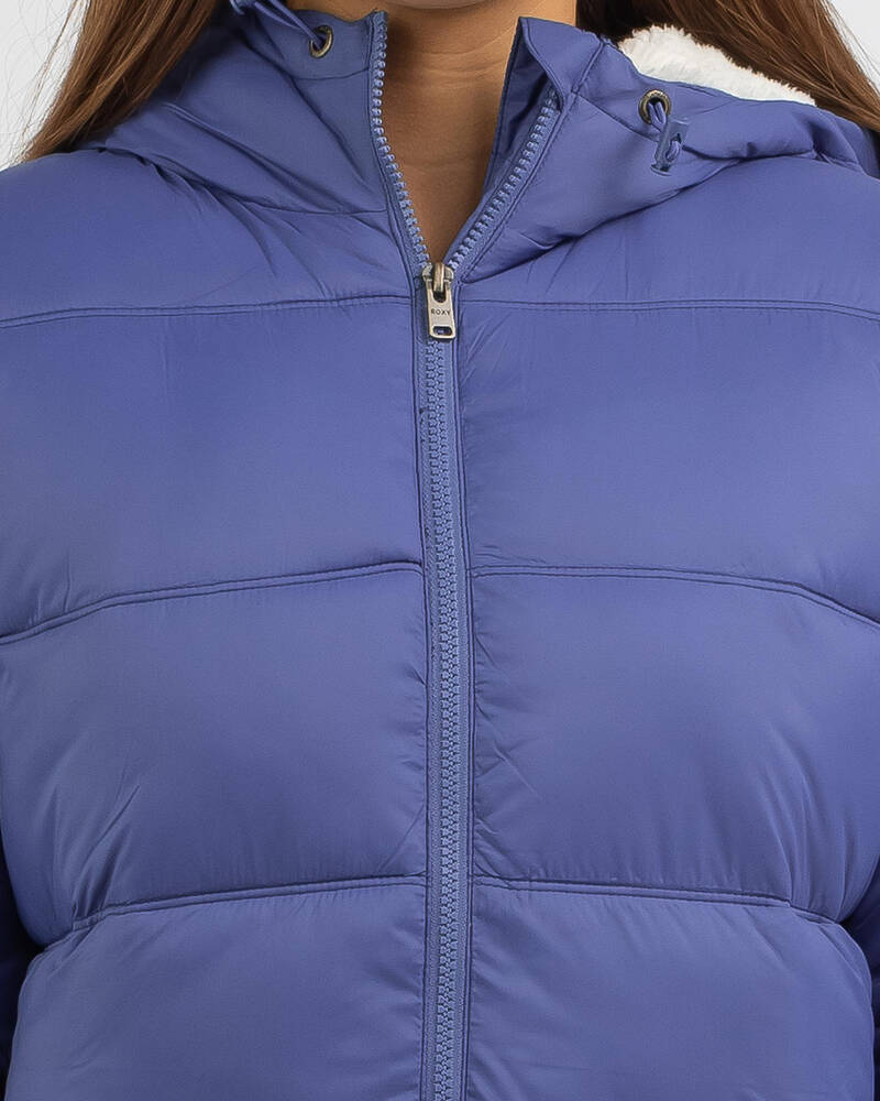 Roxy Crest Of The Break Hooded Puffer Jacket for Womens