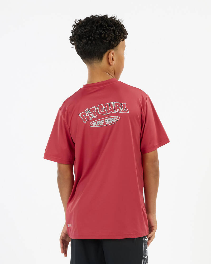 Rip Curl Boys Surf Shack Short Sleeve Rash Vest for Mens