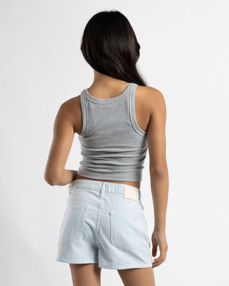 Mooloola Girls' Basic Rib Racer Back Tank Top for Womens