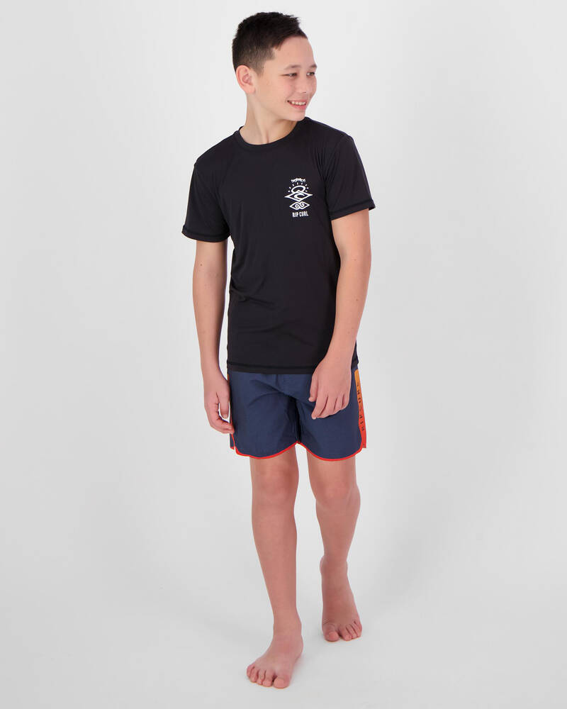 Rip Curl Boys' Search Logo Short Sleeve Rash Vest for Mens