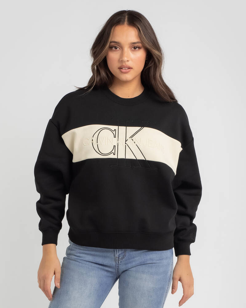 Calvin Klein Monogram Blocking Sweatshirt for Womens