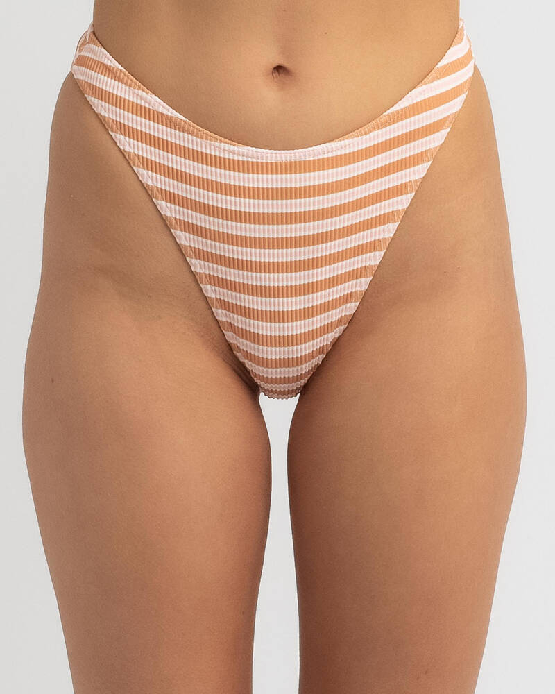 Billabong Coastline Stripe Havana Bikini Bottom for Womens