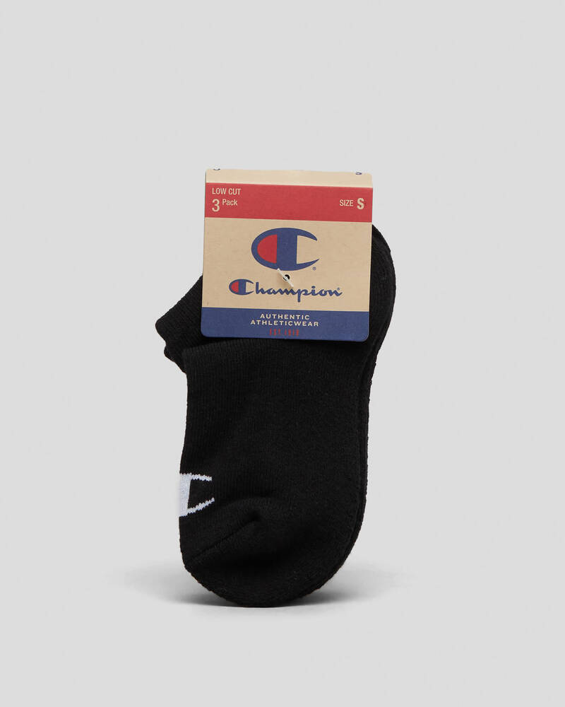 Champion Toddlers' C Logo Low Cut Socks 3 Pack for Mens