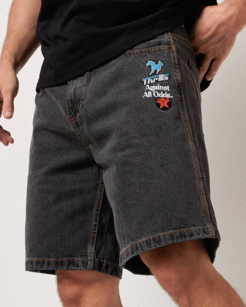 Thrills Against All Odds Mid Slacker Relaxed long Denim Short for Mens