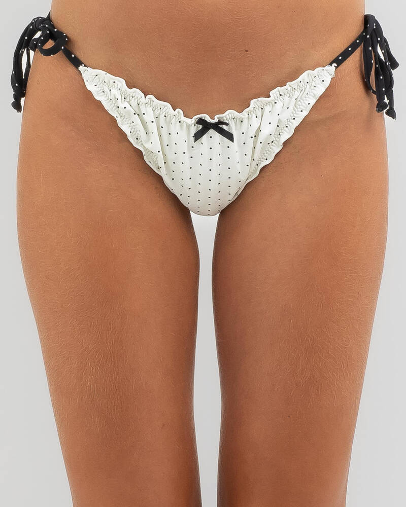 Kaiami Marilyn Fluted Tie Side Bikini Bottom for Womens