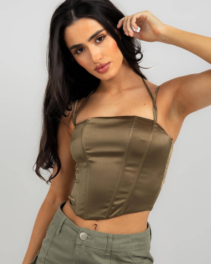 Ava And Ever Jess Satin Corset Top for Womens